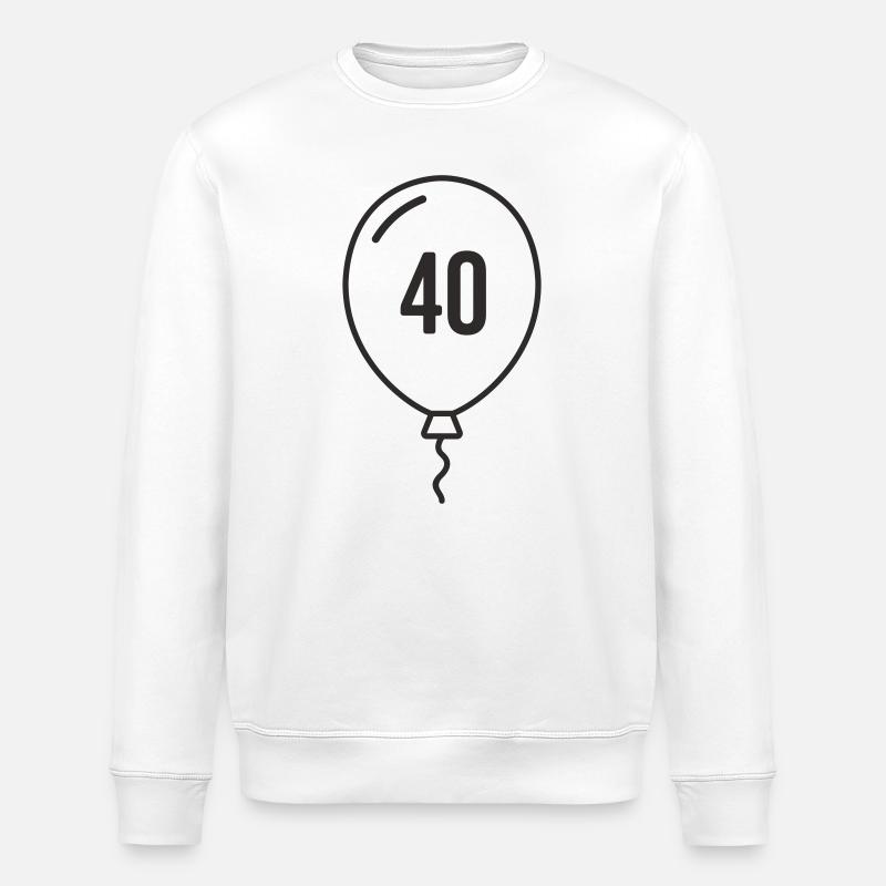 Ballon numéro 40 – Conception ronde d’anniversaire - Sweat bio ROLLER Stanley/Stella Unisexe - blanc