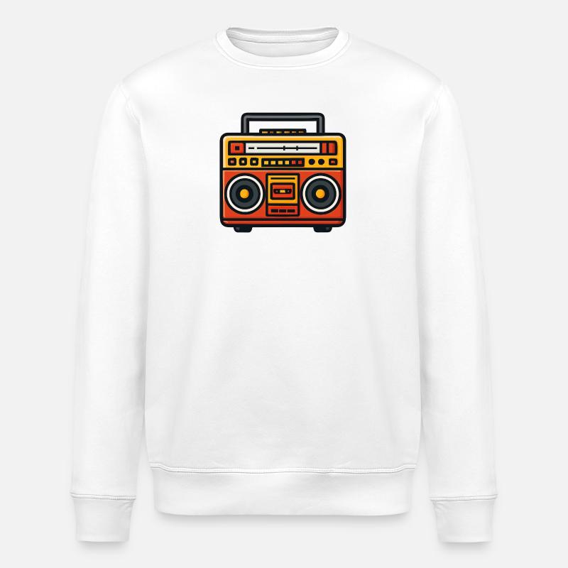 Retro-Boombox-Pop-Art - Stanley/Stella Unisex Bio-Sweatshirt ROLLER - Weiß