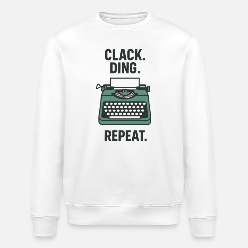 Klack Ding Repeat | Machine à écrire - Sweat bio ROLLER Stanley/Stella Unisexe - blanc