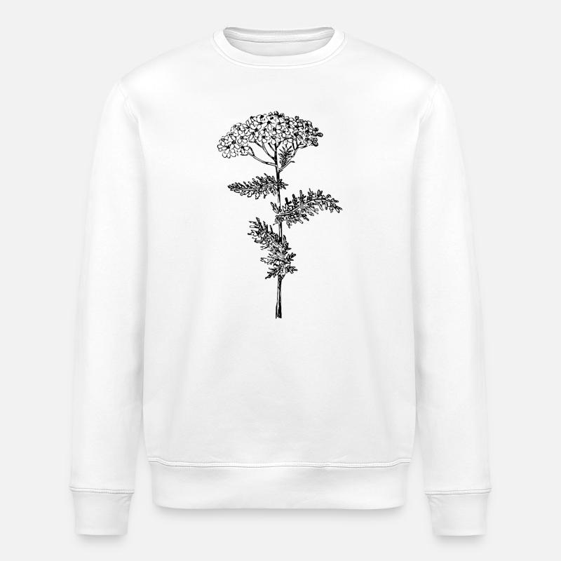 Fleur d’achillée millefeuille - Sweat bio ROLLER Stanley/Stella Unisexe - blanc