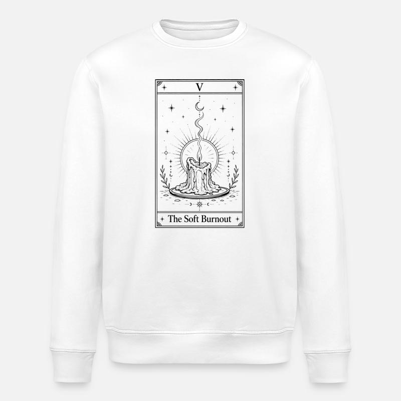 Burnout doux | Carte de tarot - Sweat bio ROLLER Stanley/Stella Unisexe - blanc