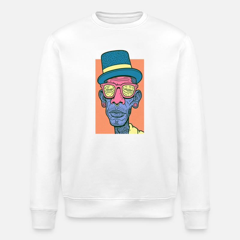 Hip Hop Face #7 - Sweat bio ROLLER Stanley/Stella Unisexe - blanc