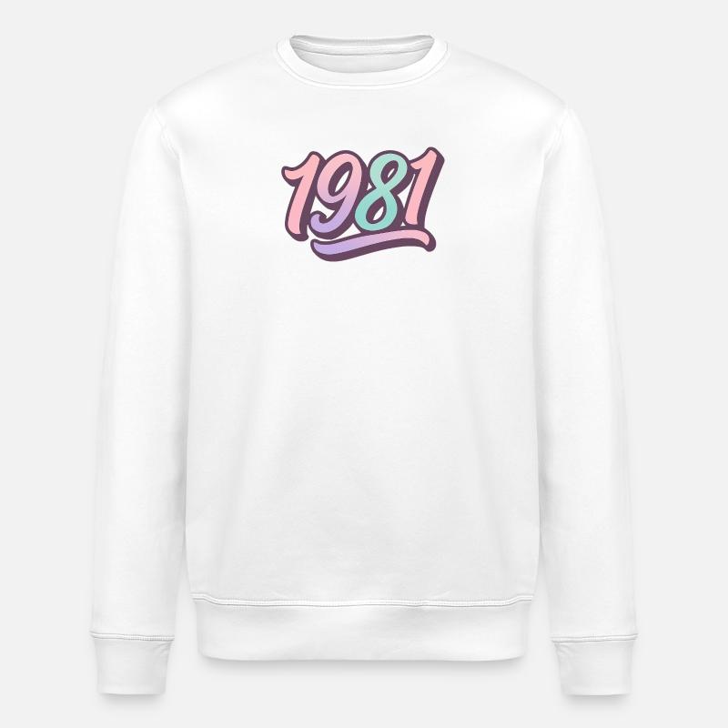 1981 – Édition Pastel Rétro - Sweat bio ROLLER Stanley/Stella Unisexe - blanc