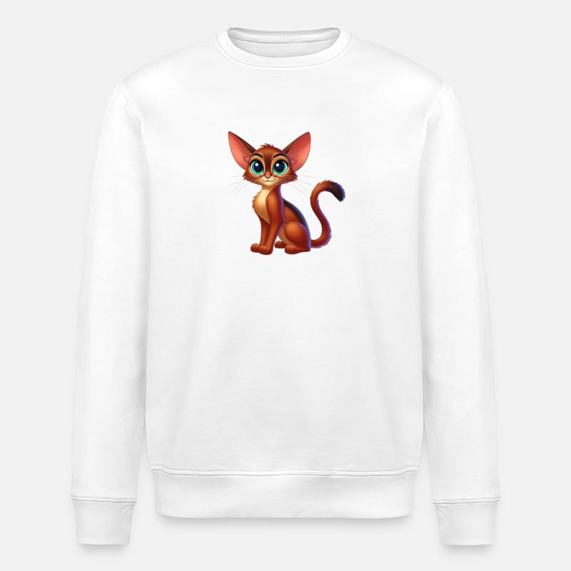 Abyssinian 10 - Stanley/Stella ROLLER Unisex Organic Sweatshirt - white