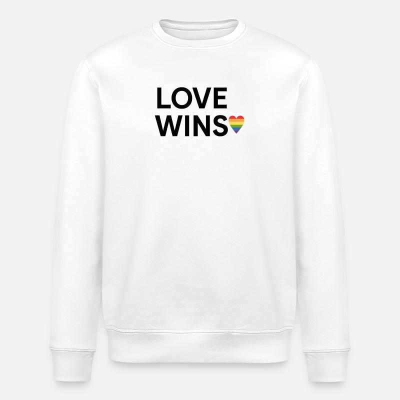Liebe gewinnt Regenbogen-Herz-Design - Stanley/Stella Unisex Bio-Sweatshirt ROLLER - Weiß
