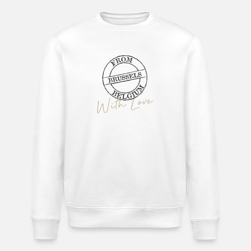 Brüssel mit Liebe - Stanley/Stella Unisex Bio-Sweatshirt ROLLER - Weiß