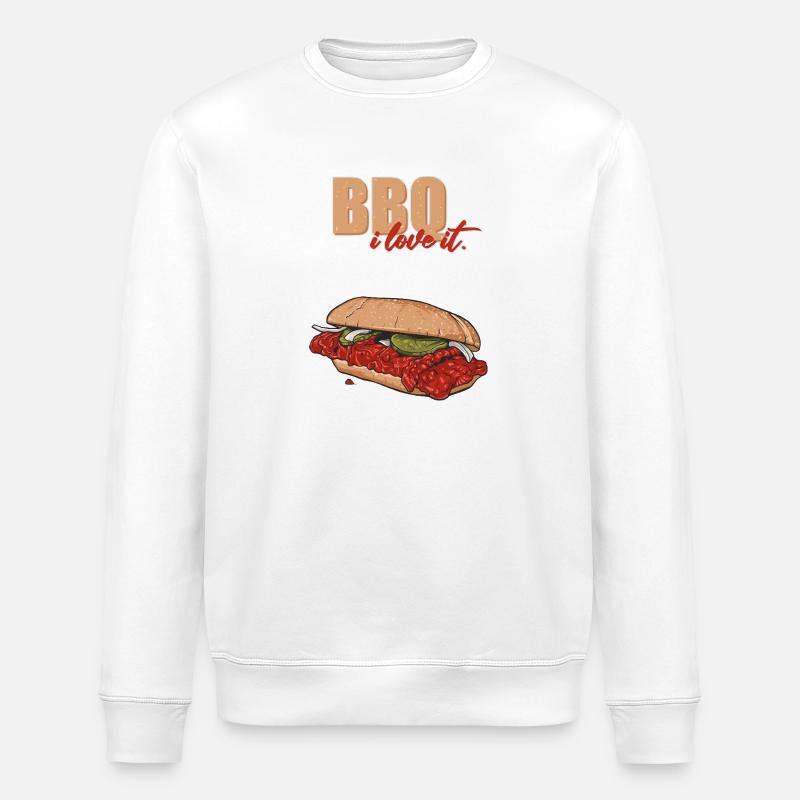 BBQ // Illustration - Sweat bio ROLLER Stanley/Stella Unisexe - blanc