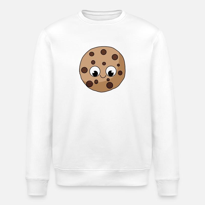 Cookie cookie with face - Stanley/Stella ROLLER Unisex Organic Sweatshirt - white