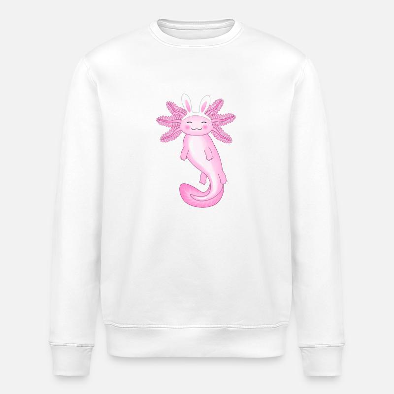 Cute Easter Axolotl - Stanley/Stella ROLLER Unisex Organic Sweatshirt - white