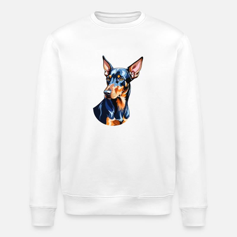 Doberman Aquarelles - Sweat bio ROLLER Stanley/Stella Unisexe - blanc