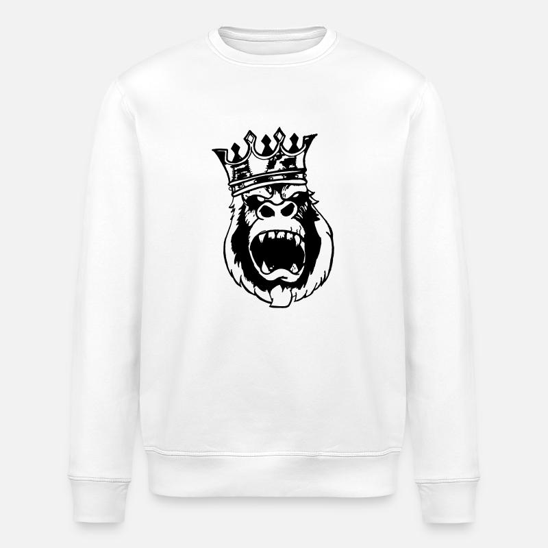 König des Dschungels - Stanley/Stella Unisex Bio-Sweatshirt ROLLER - Weiß