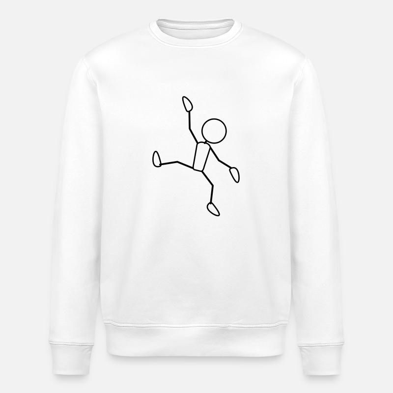 happy_dancing_1c - Stanley/Stella ROLLER Unisex Organic Sweatshirt - white