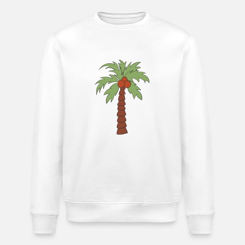 Palm tree - Stanley/Stella ROLLER Unisex Organic Sweatshirt - white