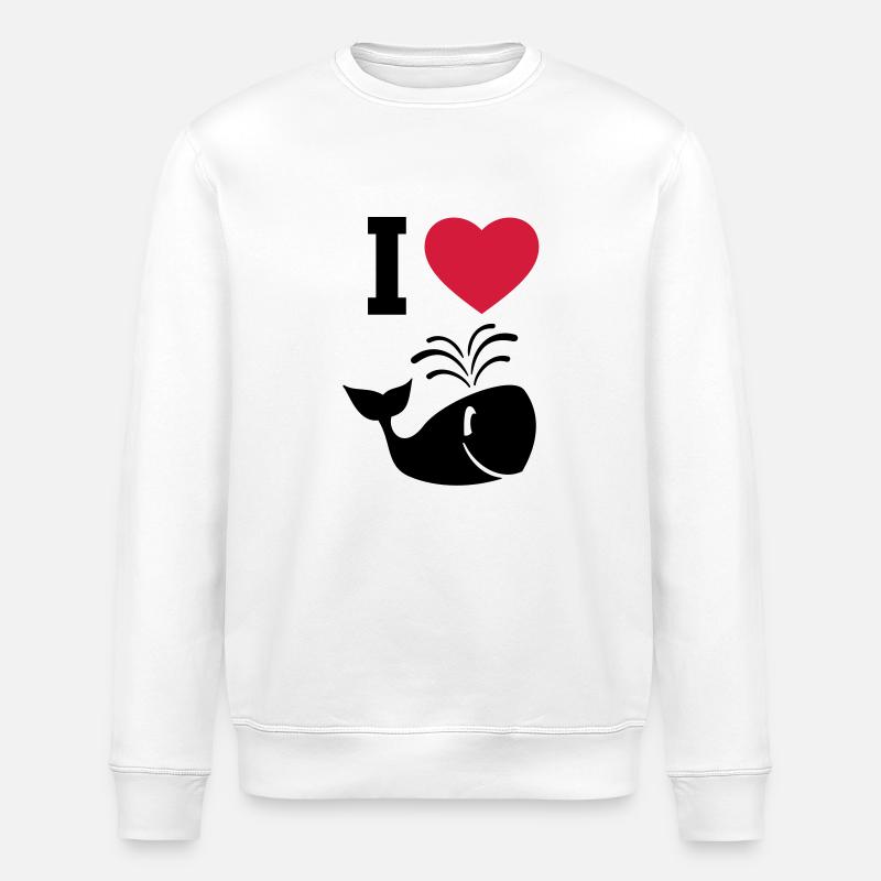 J'aime les baleines! - Sweat bio ROLLER Stanley/Stella Unisexe - blanc