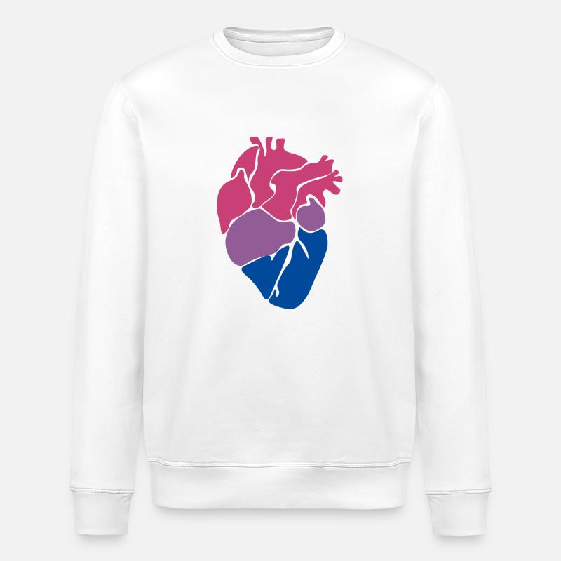 Bisexuelles Herz - Stanley/Stella Unisex Bio-Sweatshirt ROLLER - Weiß