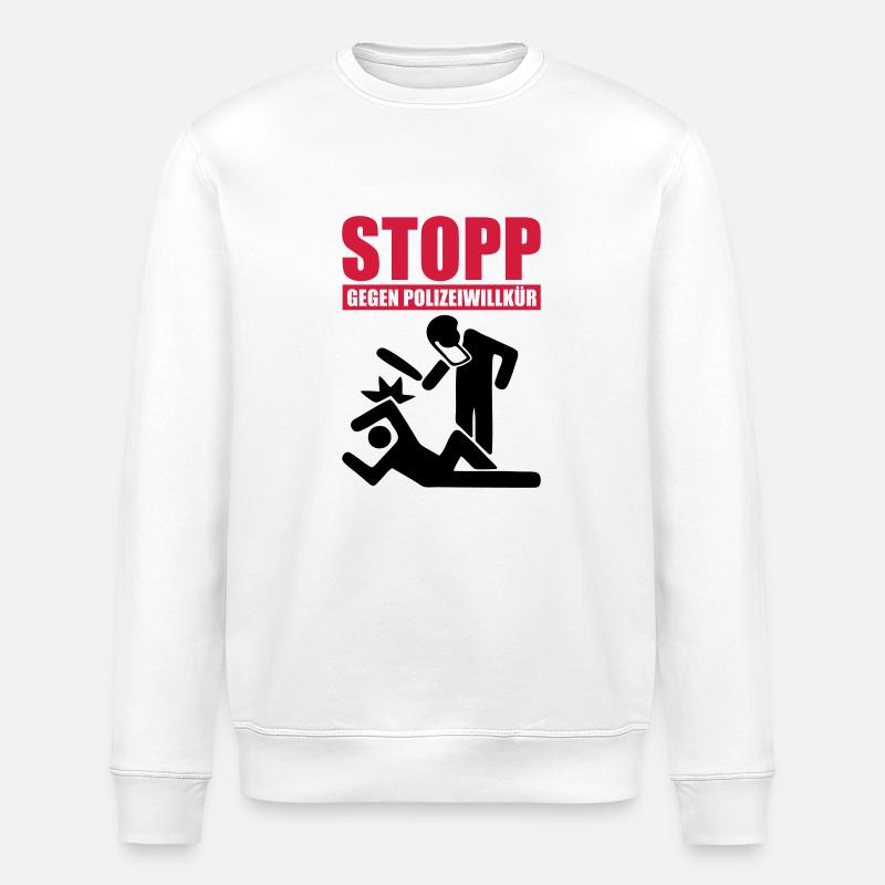 Gegen Polizeiwillkür - Stanley/Stella Unisex Bio-Sweatshirt ROLLER - Weiß