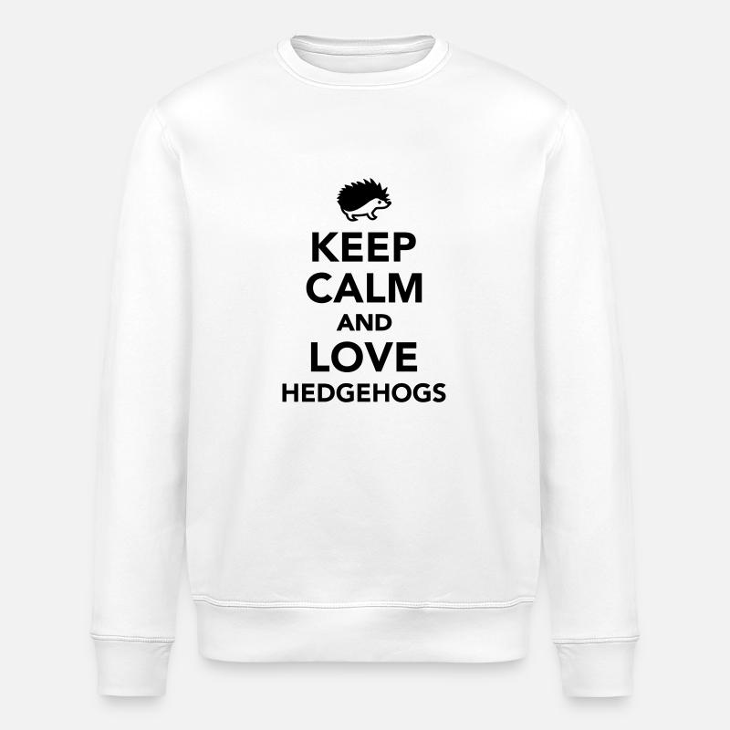 Keep calm and love hedgehogs - Stanley/Stella ROLLER Unisex Organic Sweatshirt - white