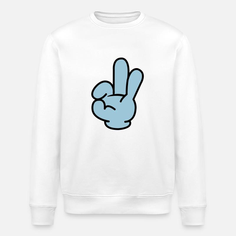 hand_comic_02 - Stanley/Stella ROLLER Unisex Organic Sweatshirt - white