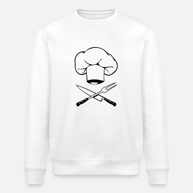 cuisinier design couteau fourchette de chapeau de - Sweat bio ROLLER Stanley/Stella Unisexe - blanc