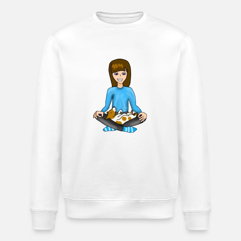 Méditer avec un chien - Sweat bio ROLLER Stanley/Stella Unisexe - blanc
