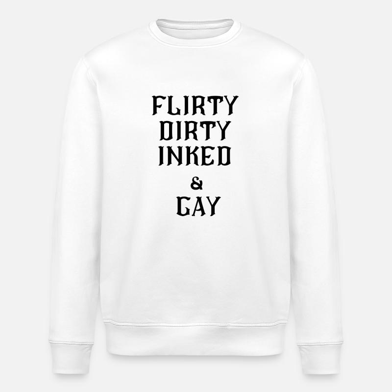 Flirty lesbian text - Stanley/Stella ROLLER Unisex Organic Sweatshirt - white
