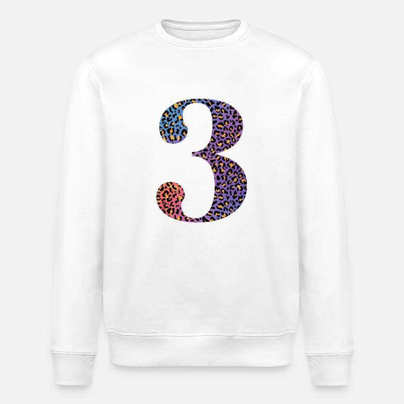 3e anniversaire léopard - Sweat bio ROLLER Stanley/Stella Unisexe - blanc