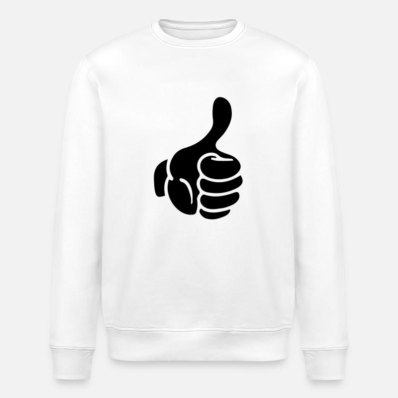 pouce de la main comme comique - Sweat bio ROLLER Stanley/Stella Unisexe - blanc