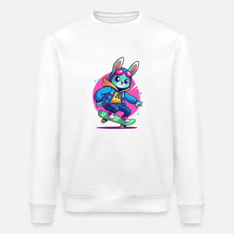 RABBIT - Stanley/Stella ROLLER Unisex Organic Sweatshirt - white