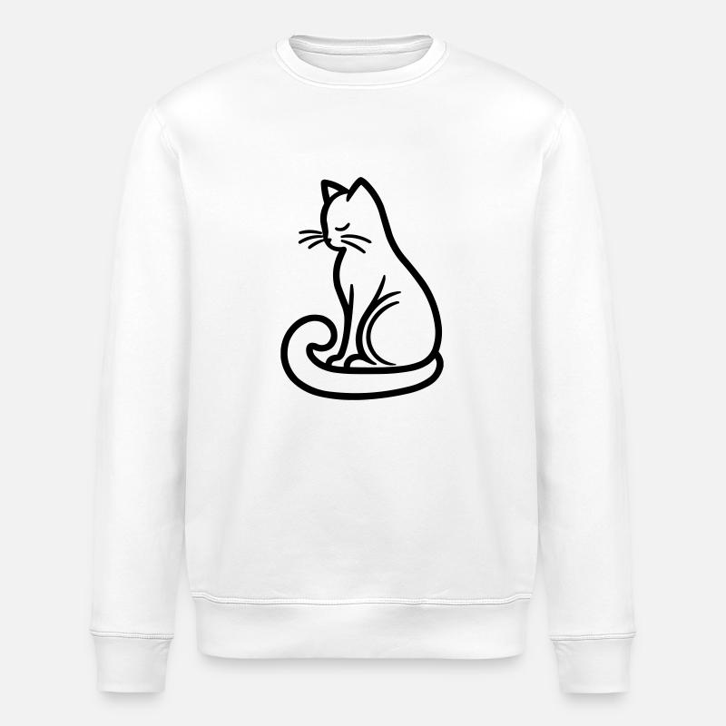 Chat - Sweat bio ROLLER Stanley/Stella Unisexe - blanc