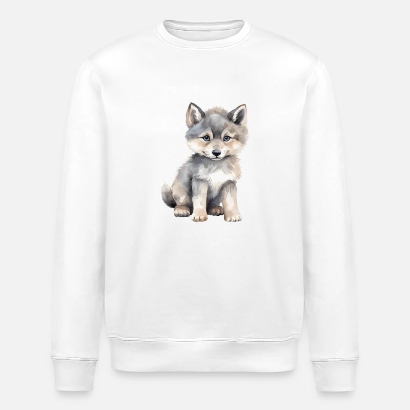 Wolfklasse Klassentier Wolf - Stanley/Stella Unisex Bio-Sweatshirt ROLLER - Weiß