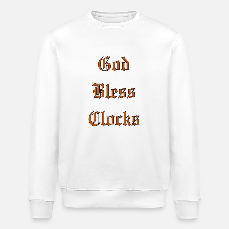 GodBlessClocks - Stanley/Stella Unisex Bio-Sweatshirt ROLLER - Weiß