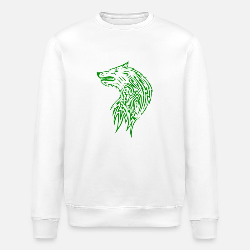wolf tribal - Stanley/Stella Unisex Bio-Sweatshirt ROLLER - Weiß