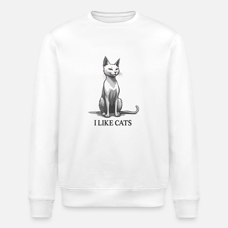 Mag Katzen - Stanley/Stella Unisex Bio-Sweatshirt ROLLER - Weiß