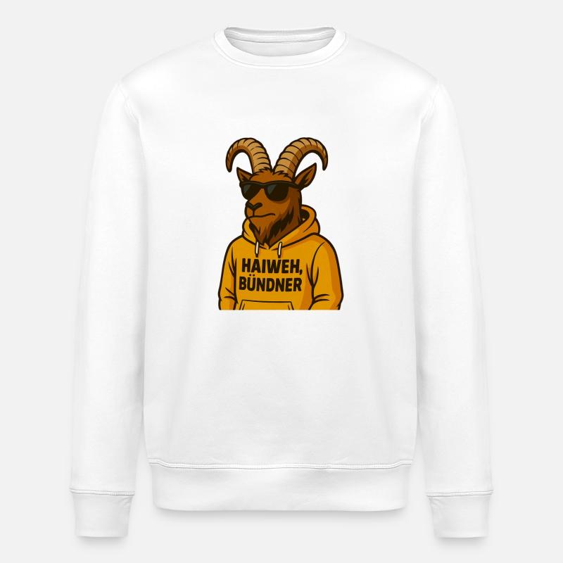 Haiweh Bündner - Stanley/Stella Unisex Bio-Sweatshirt ROLLER - Weiß
