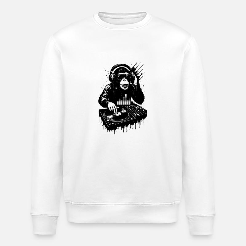 DJ Affe - Stanley/Stella Unisex Bio-Sweatshirt ROLLER - Weiß