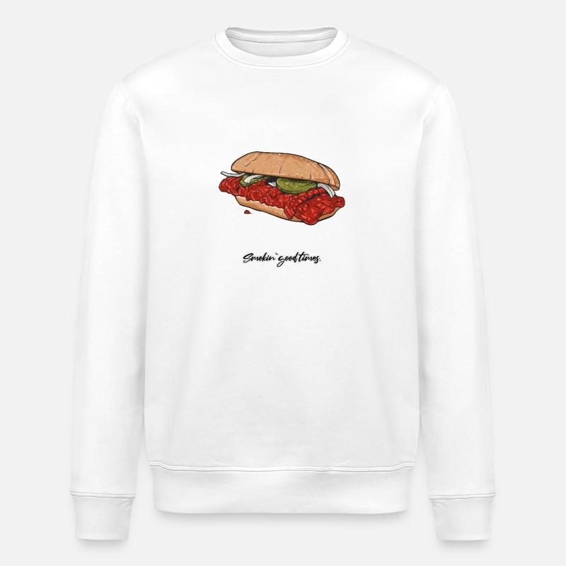 BBQ // Illustration - Stanley/Stella ROLLER Unisex Organic Sweatshirt - white