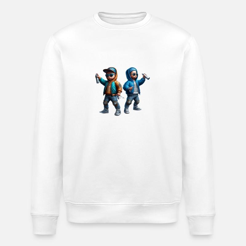 Coole Graffiti-Sprayer - Stanley/Stella Unisex Bio-Sweatshirt ROLLER - Weiß