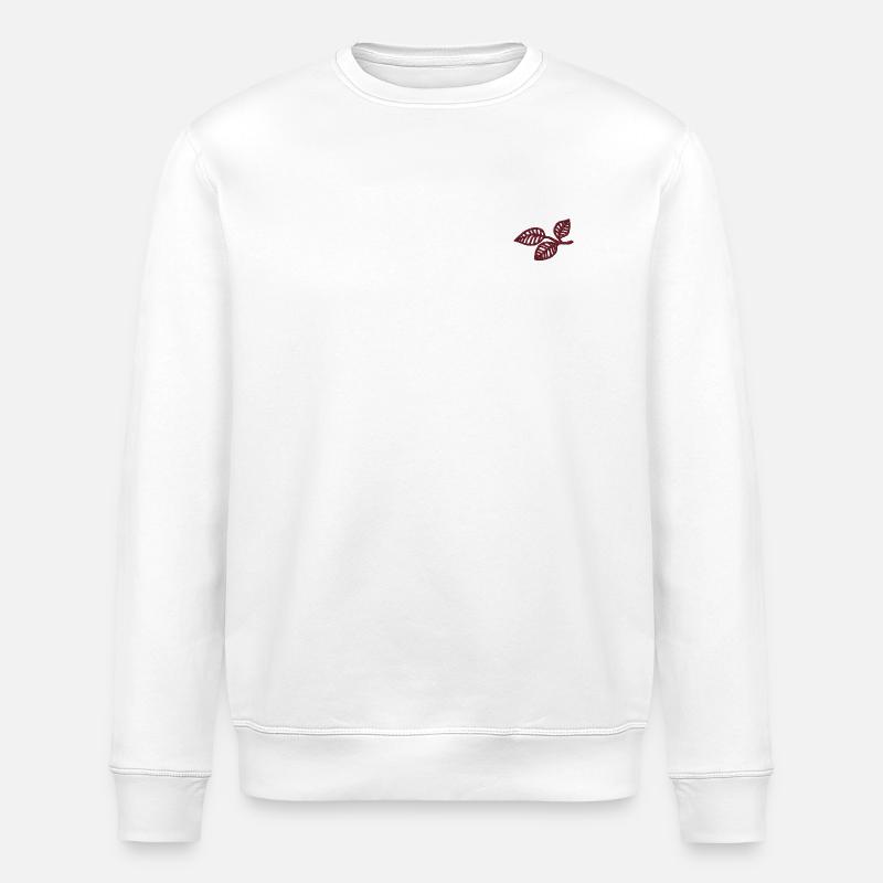 Feuilles d’automne brodées - Sweat bio ROLLER Stanley/Stella Unisexe - blanc