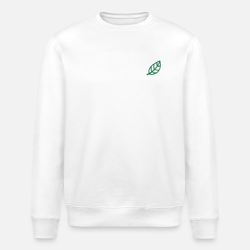 Leaf embroidered - Stanley/Stella ROLLER Unisex Organic Sweatshirt - white