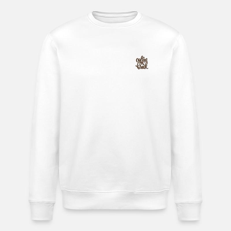 Dire Pause Café brodé - Sweat bio ROLLER Stanley/Stella Unisexe - blanc