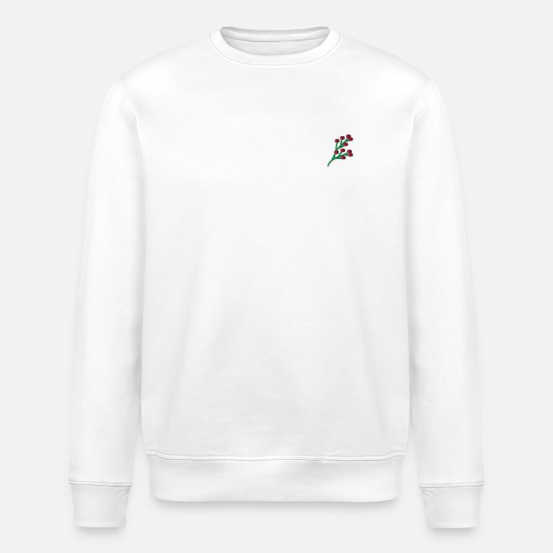 Kornelkirsche bestickt - Stanley/Stella Unisex Bio-Sweatshirt ROLLER - Weiß