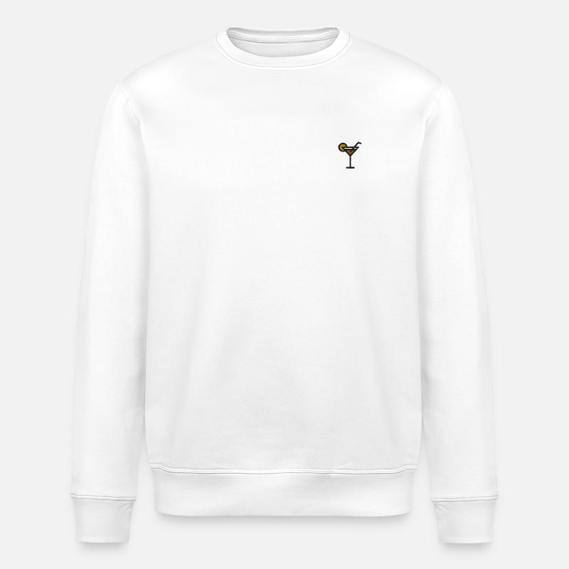 Cocktail broderet - Stanley/Stella økologisk unisex-sweatshirt ROLLER - hvid