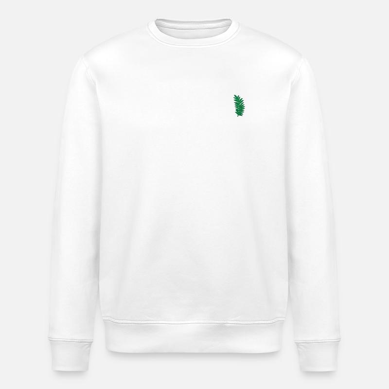 Embroidered palm leaf - Stanley/Stella ROLLER Unisex Organic Sweatshirt - white