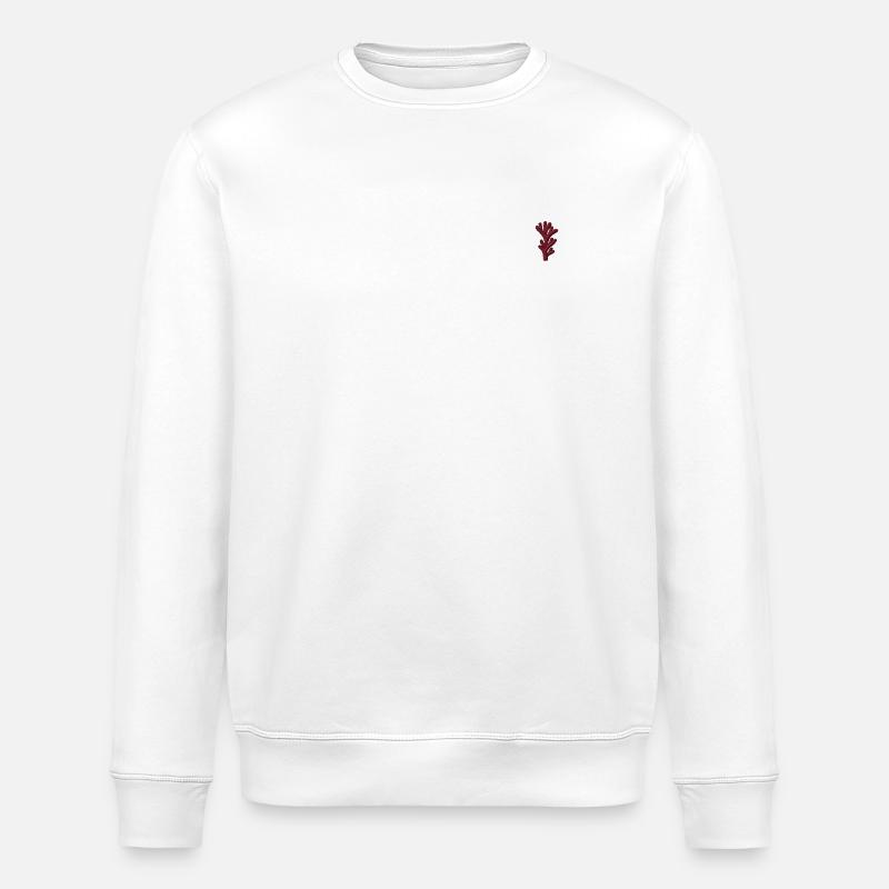 Corail brodé - Sweat bio ROLLER Stanley/Stella Unisexe - blanc