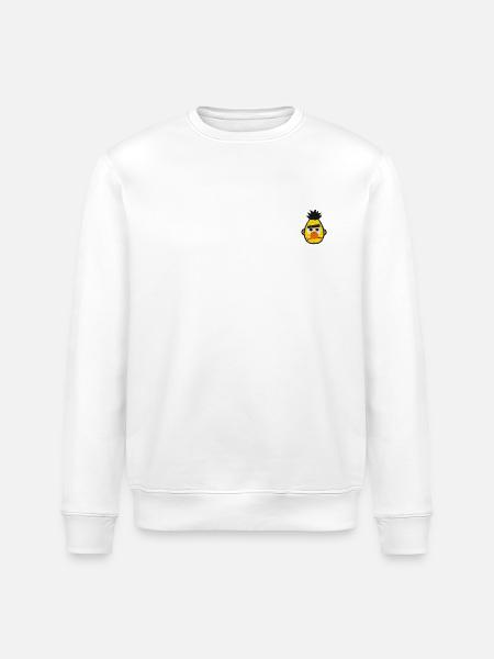 Sesame Street Bert som broderimotiv - Stanley/Stella økologisk unisex-sweatshirt ROLLER - hvid