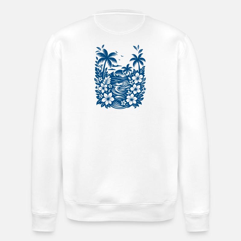 Bleu de plage - Sweat bio ROLLER Stanley/Stella Unisexe - blanc