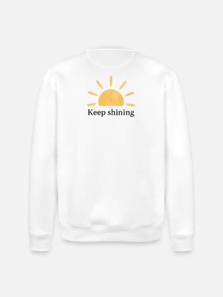 Keep Shining – Sun – Minimalist - Stanley/Stella ROLLER Unisex Organic Sweatshirt - white