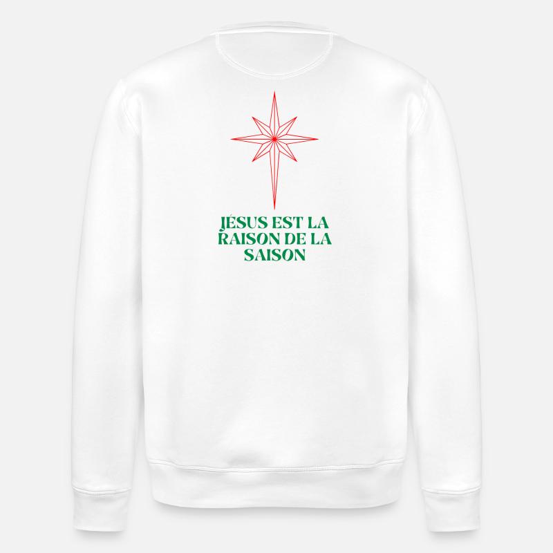 Weihnachtsstern mit religiösem Zitat - Stanley/Stella Unisex Bio-Sweatshirt ROLLER - Weiß