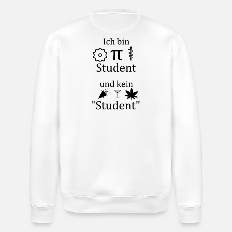 Unispruch "Ich bin MINT Student" Studenten - Stanley/Stella Unisex Bio-Sweatshirt ROLLER - Weiß