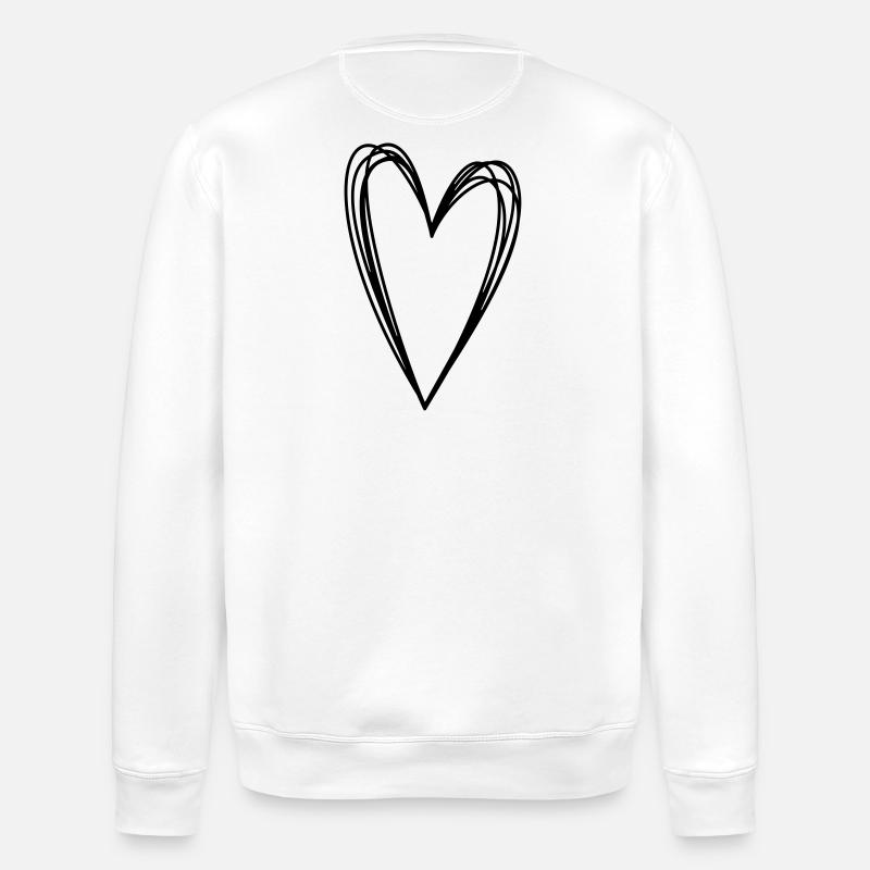 Herz Scribble Doodle gekritzel Symbol Liebe - Stanley/Stella Unisex Bio-Sweatshirt ROLLER - Weiß